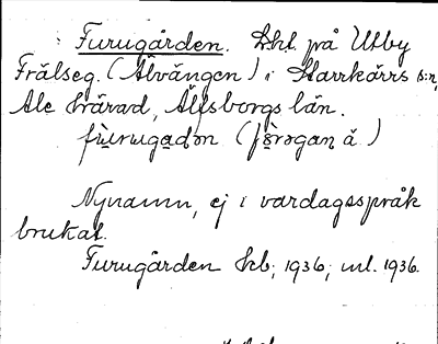 Bild på arkivkortet för arkivposten Furugården
