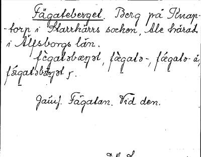 Bild på arkivkortet för arkivposten Fägateberget