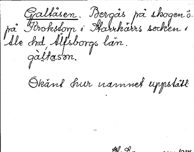Bild på arkivkortet för arkivposten Galtåsen