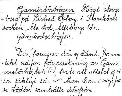 Bild på arkivkortet för arkivposten Gamledöshögen