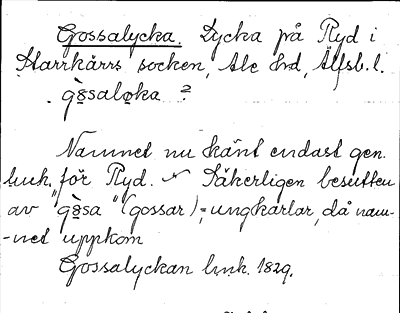 Bild på arkivkortet för arkivposten Gossalyckan