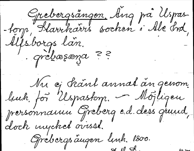 Bild på arkivkortet för arkivposten Grebergsängen