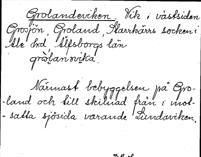 Bild på arkivkortet för arkivposten Grolandeviken