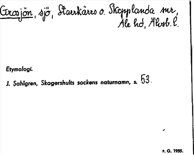 Bild på arkivkortet för arkivposten Grosjön