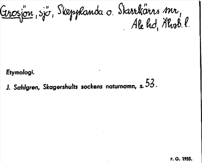 Bild på arkivkortet för arkivposten Grosjön