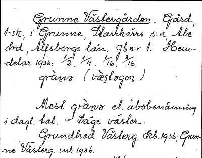 Bild på arkivkortet för arkivposten Grunne Västergården