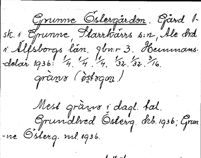 Bild på arkivkortet för arkivposten Grunne Östergården