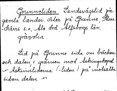 Bild på arkivkortet för arkivposten Grunneliden
