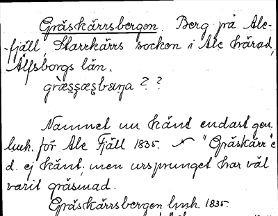Bild på arkivkortet för arkivposten Gräskärrsbergen