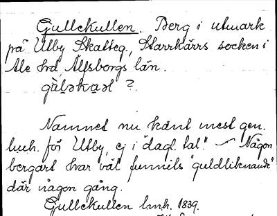 Bild på arkivkortet för arkivposten Gullekullen
