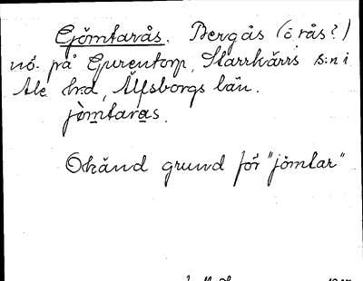 Bild på arkivkortet för arkivposten Gömtarås