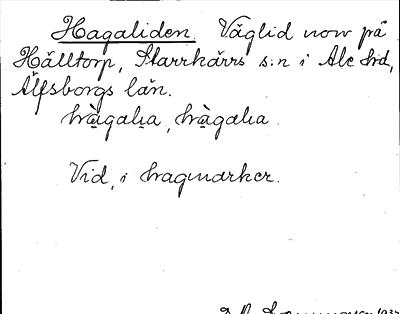 Bild på arkivkortet för arkivposten Hagaliden