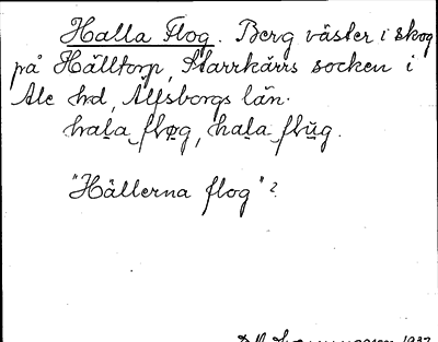 Bild på arkivkortet för arkivposten Halla Flog