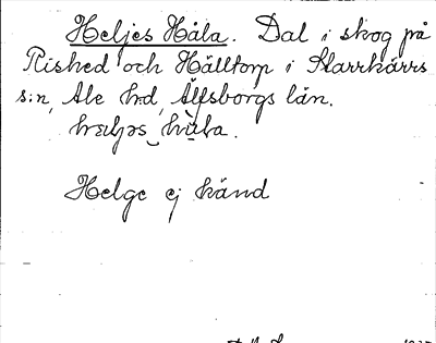 Bild på arkivkortet för arkivposten Heljes Håla