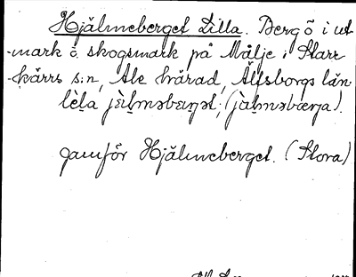 Bild på arkivkortet för arkivposten Hjälmeberget, Lilla