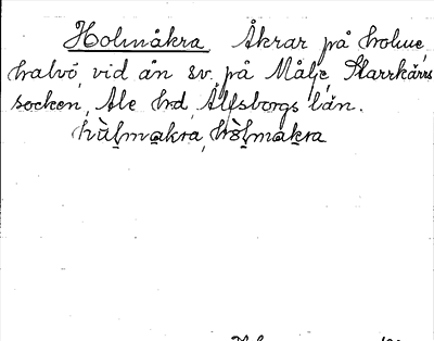 Bild på arkivkortet för arkivposten Holmåkra