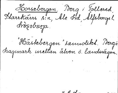 Bild på arkivkortet för arkivposten Horsebergen