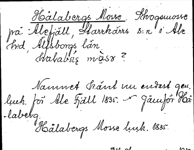 Bild på arkivkortet för arkivposten Hålabergs Mosse