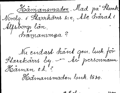 Bild på arkivkortet för arkivposten Håmansmaden