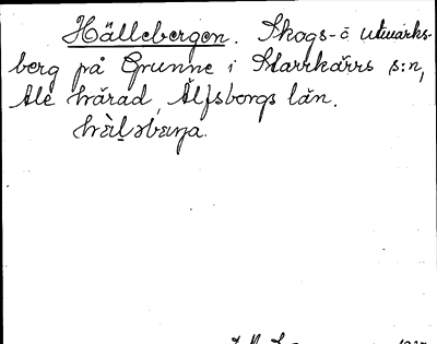 Bild på arkivkortet för arkivposten Hällebergen