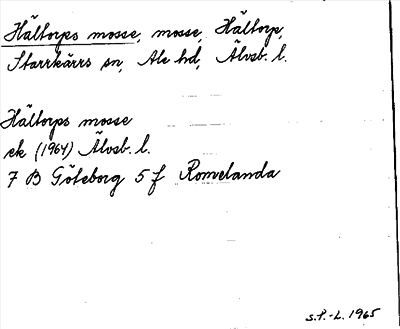 Bild på arkivkortet för arkivposten Hältorps mosse