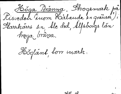 Bild på arkivkortet för arkivposten Höga Bränna