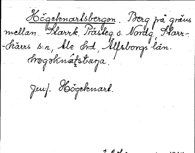 Bild på arkivkortet för arkivposten Högeknartsbergen
