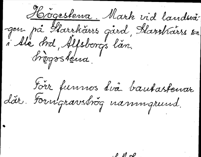 Bild på arkivkortet för arkivposten Högestena