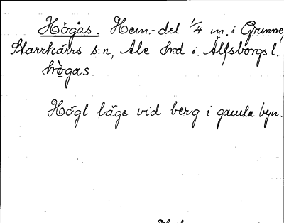 Bild på arkivkortet för arkivposten Högås