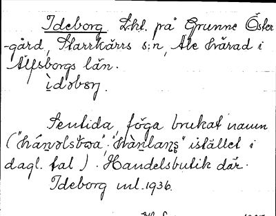 Bild på arkivkortet för arkivposten Ideborg