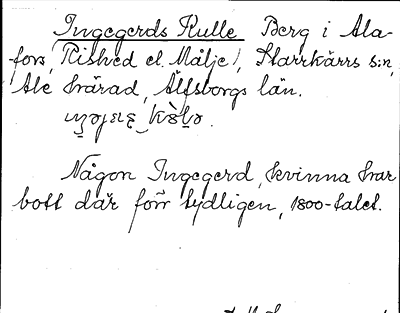 Bild på arkivkortet för arkivposten Ingegerds Kulle