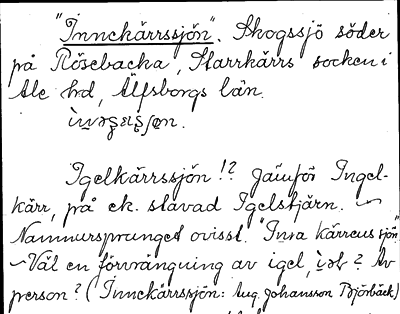 Bild på arkivkortet för arkivposten Innekärrssjön