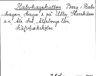 Bild på arkivkortet för arkivposten Kalvhagskullen