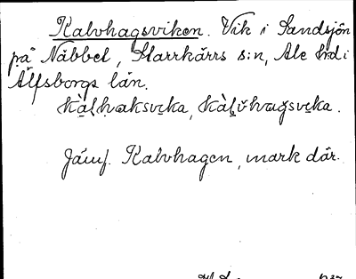 Bild på arkivkortet för arkivposten Kalvhagsviken
