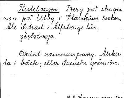 Bild på arkivkortet för arkivposten Kistebergen