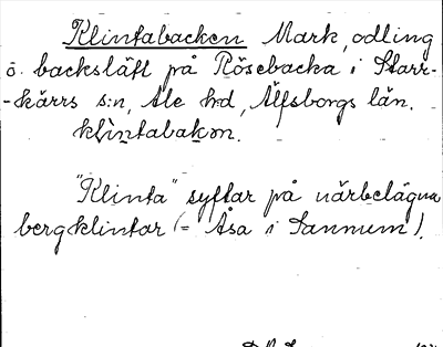 Bild på arkivkortet för arkivposten Klintabacken