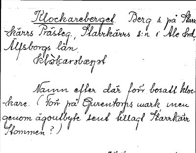 Bild på arkivkortet för arkivposten Klockareberget