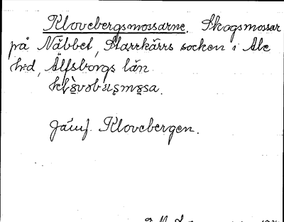 Bild på arkivkortet för arkivposten Klovebergsmossarne