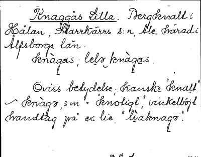 Bild på arkivkortet för arkivposten Knaggås, Lilla