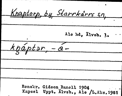 Bild på arkivkortet för arkivposten Knaptorp