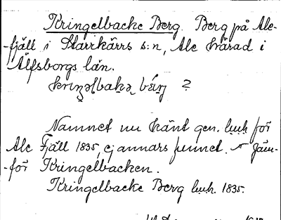 Bild på arkivkortet för arkivposten Kringelbacke Berg