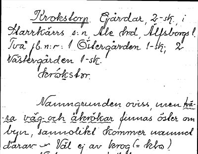 Bild på arkivkortet för arkivposten Krokstorp
