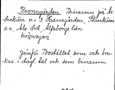 Bild på arkivkortet för arkivposten Kronogården