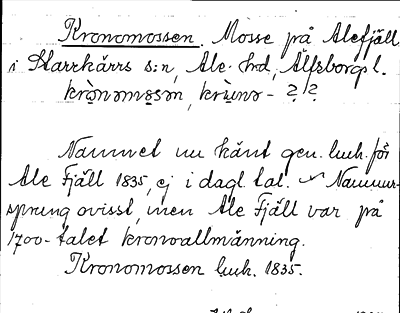 Bild på arkivkortet för arkivposten Kronomossen