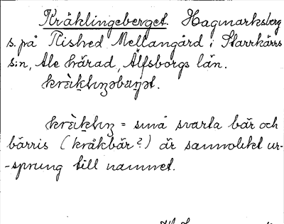 Bild på arkivkortet för arkivposten Kräklingeberget