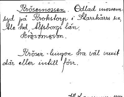 Bild på arkivkortet för arkivposten Krösemossen
