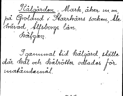 Bild på arkivkortet för arkivposten Kålgården