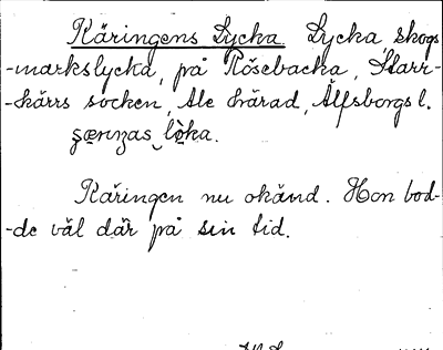 Bild på arkivkortet för arkivposten Käringens Lycka