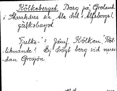 Bild på arkivkortet för arkivposten Kölkeberget