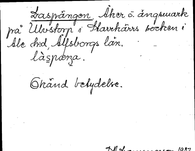 Bild på arkivkortet för arkivposten Laspängen